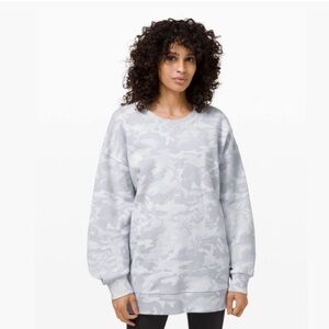 Lululemon Perfectly Oversized Crew Sweatshirt, Size 10, Gray/Purple Camo